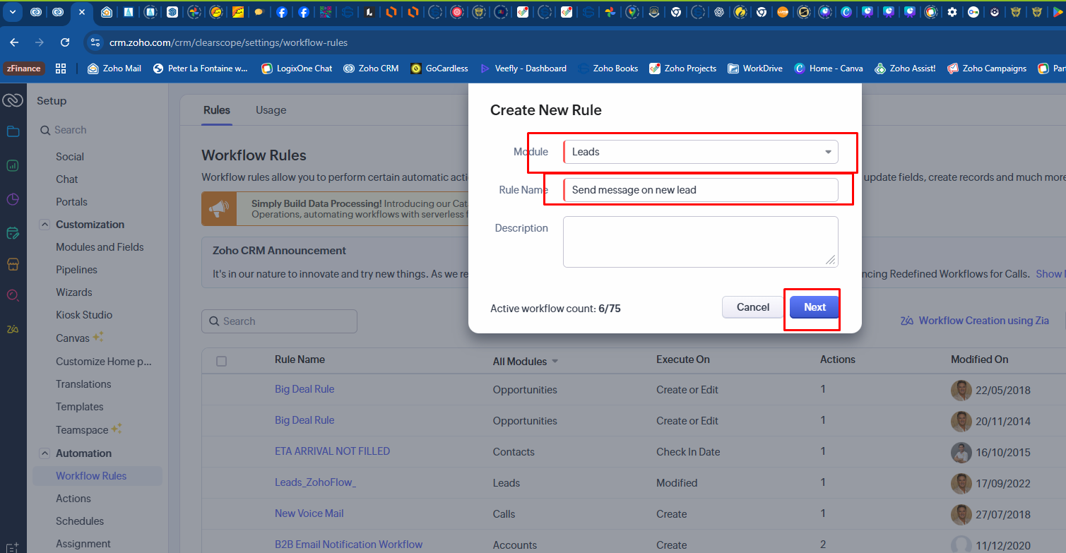 How to create an Automated message using a message template