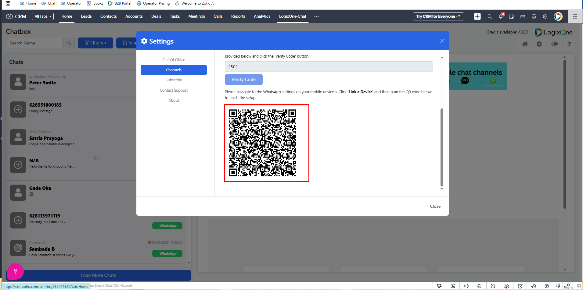 How to connect a WhatsApp Personal or WhatsApp Business to LogixOne Chat