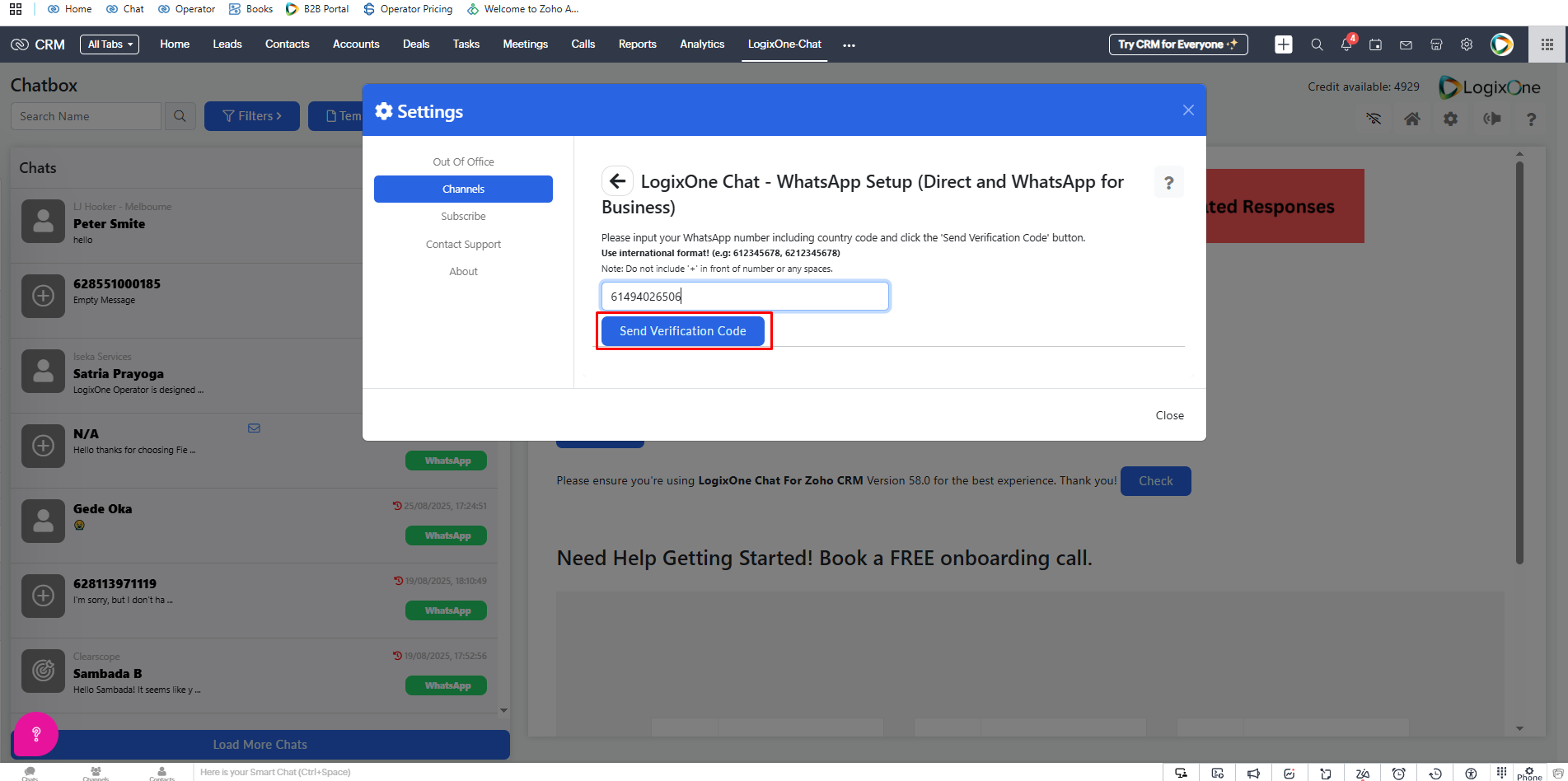 How to connect a WhatsApp Personal or WhatsApp Business to LogixOne Chat