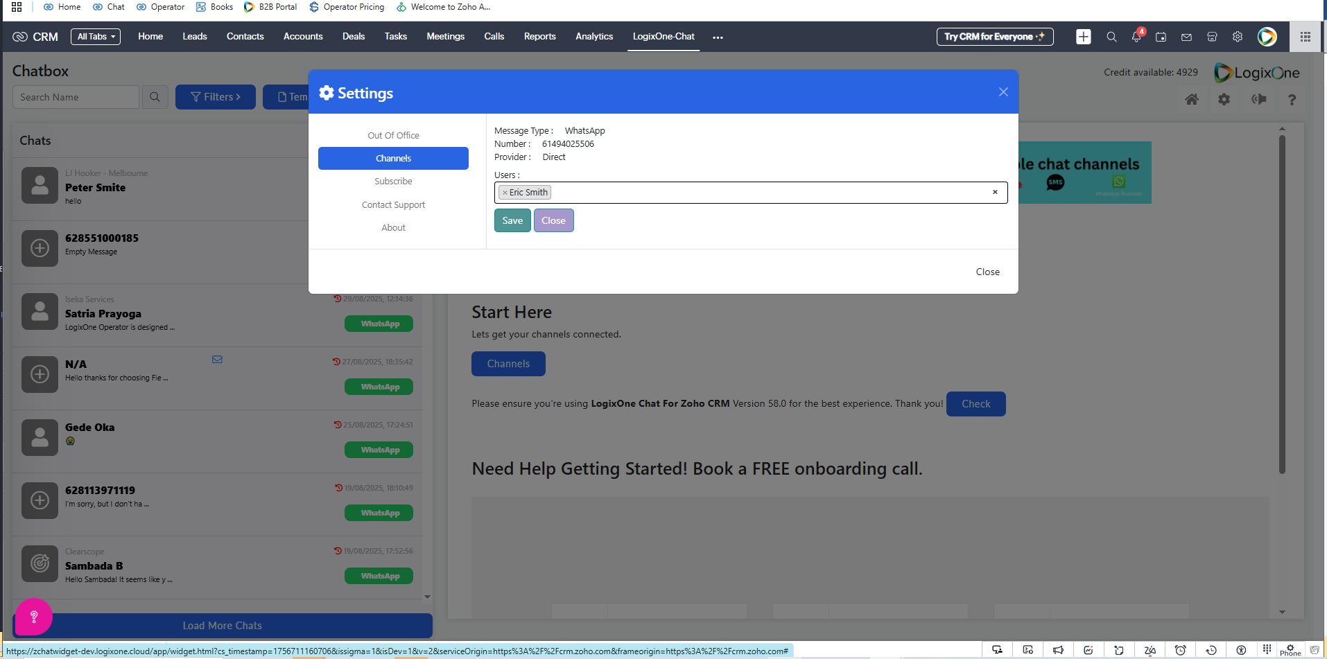 How to connect a WhatsApp Personal or WhatsApp Business to LogixOne Chat