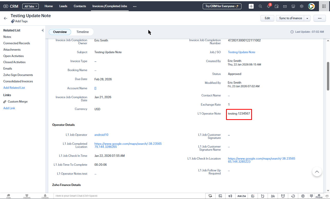 LogixOne Operator App - Field Operator Notes